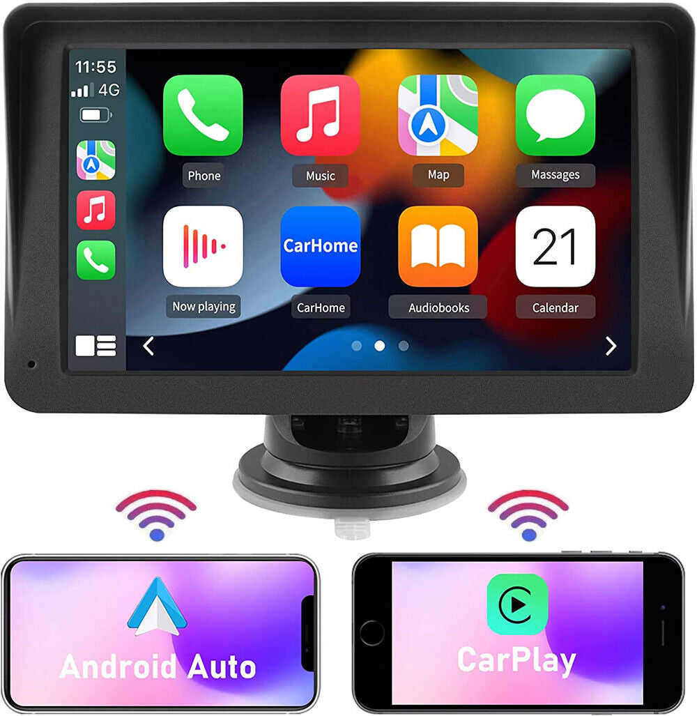 7" Touch Screen 2K Portable Car Wireless Apple Carplay&Androi