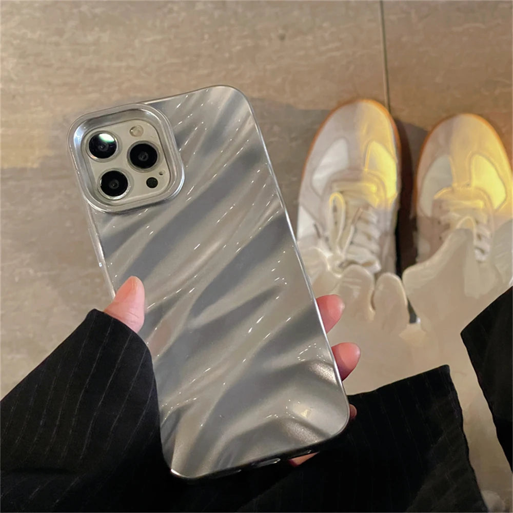 Silver Silk Pattern Phone Case for Iphone